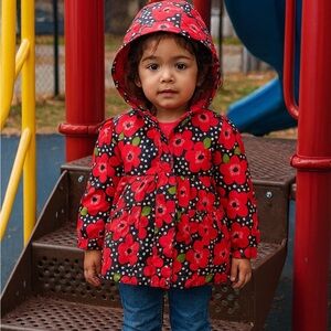 2012 VTG Gymboree Floral Rain Jacket Size 12-24 Months